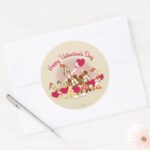 Happy Valentines Day Classic Round Sticker