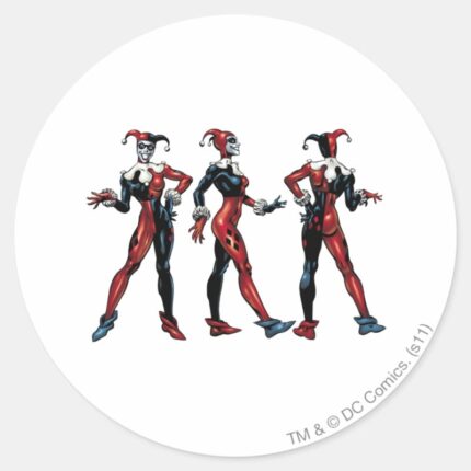 Harley Quinn All Sides Classic Round Sticker