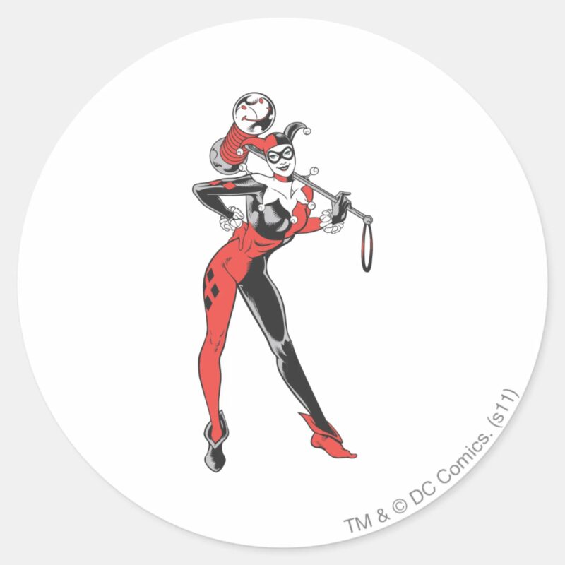 Harley Quinn 4 Classic Round Sticker Harley Quinn 4 Classic Round Sticker