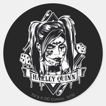 Harley Quinn Badge Classic Round Sticker