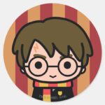 Harry Potter Cartoon Character Art Classic Round Sticker