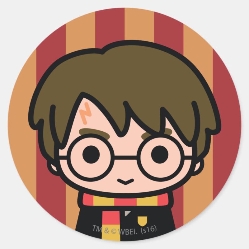 Harry Potter Cartoon Character Art Classic Round Sticker Harry Potter Cartoon Character Art Classic Round Sticker