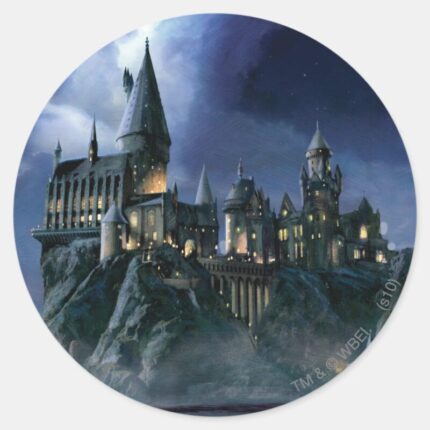 Harry Potter Castle Moonlit Hogwarts Classic Round Sticker