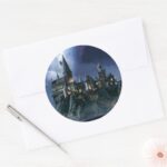Harry Potter Castle Moonlit Hogwarts Classic Round Sticker