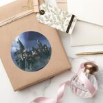 Harry Potter Castle Moonlit Hogwarts Classic Round Sticker