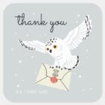Harry Potter Hedwig Baby Shower Thank You Square Sticker