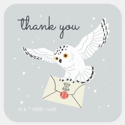 Harry Potter Hedwig Baby Shower Thank You Square Sticker
