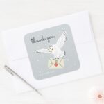 Harry Potter Hedwig Baby Shower Thank You Square Sticker