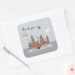 Harry Potter Hogwarts Castle Baby Shower Thank You Square Sticker