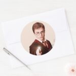 Harry Potter Points Wand Classic Round Sticker