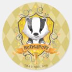 Harry Potter Charming HUFFLEPUFF™ Crest Classic Round Sticker