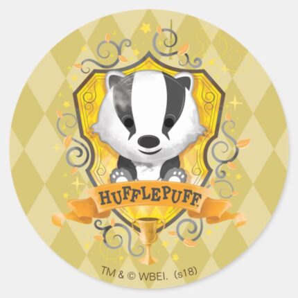 Harry Potter Charming HUFFLEPUFF™ Crest Classic Round Sticker