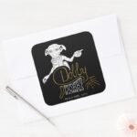 Harry Potter Dobby Has No Master Square Sticker