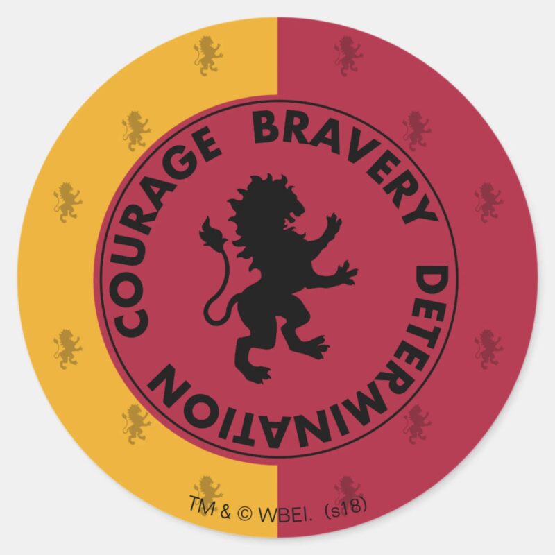 Harry Potter GRYFFINDOR™ House Traits Graphic Classic Round Sticker Harry Potter GRYFFINDOR™ House Traits Graphic Classic Round Sticker