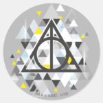 Harry Potter Geometric Deathly Hallows Symbol Classic Round Sticker