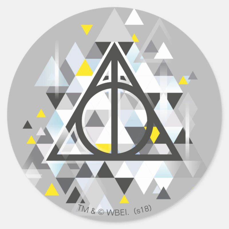 Harry Potter Geometric Deathly Hallows Symbol Classic Round Sticker Harry Potter Geometric Deathly Hallows Symbol Classic Round Sticker