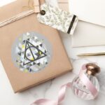 Harry Potter Geometric Deathly Hallows Symbol Classic Round Sticker