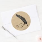 Harry Potter Glasses And Quill Classic Round Sticker