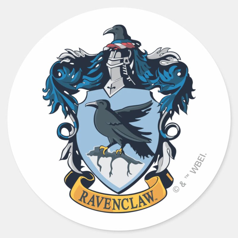 Harry Potter Gothic Ravenclaw Crest Classic Round Sticker Harry Potter Gothic Ravenclaw Crest Classic Round Sticker