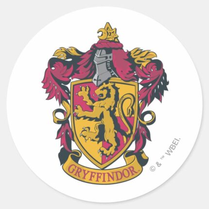 Harry Potter Gryffindor Crest Gold And Red Classic Round Sticker
