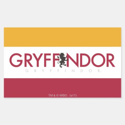 Harry Potter Gryffindor House Pride Crest Rectangular Sticker