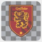 Harry Potter Gryffindor House Pride Crest Square Sticker