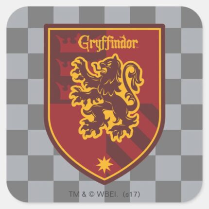 Harry Potter Gryffindor House Pride Crest Square Sticker