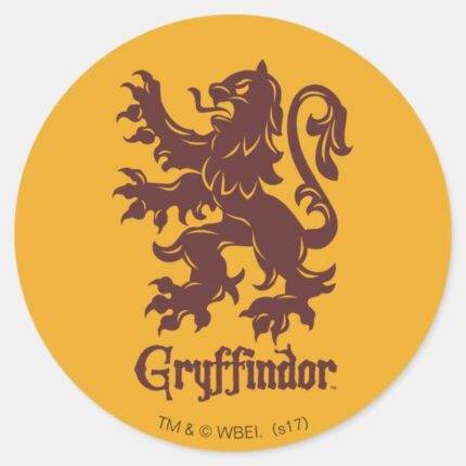 Harry Potter Gryffindor Lion Graphic Classic Round Sticker