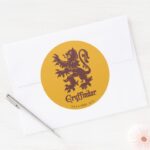 Harry Potter Gryffindor Lion Graphic Classic Round Sticker