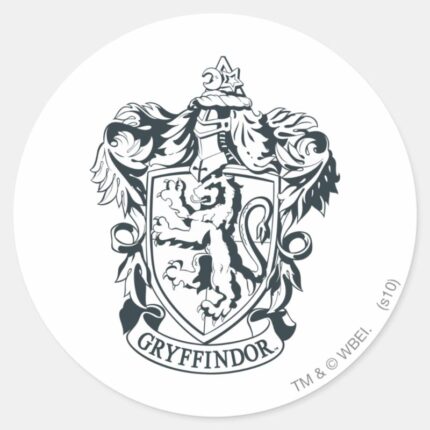 Harry Potter Gryffindor Stencil Sketch Classic Round Sticker