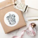 Harry Potter Gryffindor Stencil Sketch Classic Round Sticker