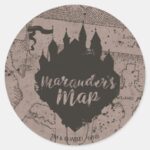 Harry Potter HOGWARTS™ Castle Marauders Map Classic Round Sticker