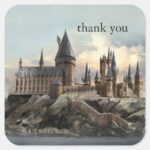 Harry Potter Hogwarts Baby Shower Thank You Square Sticker
