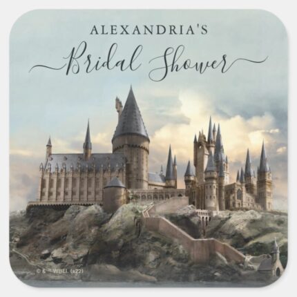 Harry Potter Hogwarts Castle Bridal Shower Square Sticker