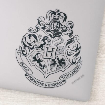 Harry Potter Hogwarts Crest Black And White Sticker