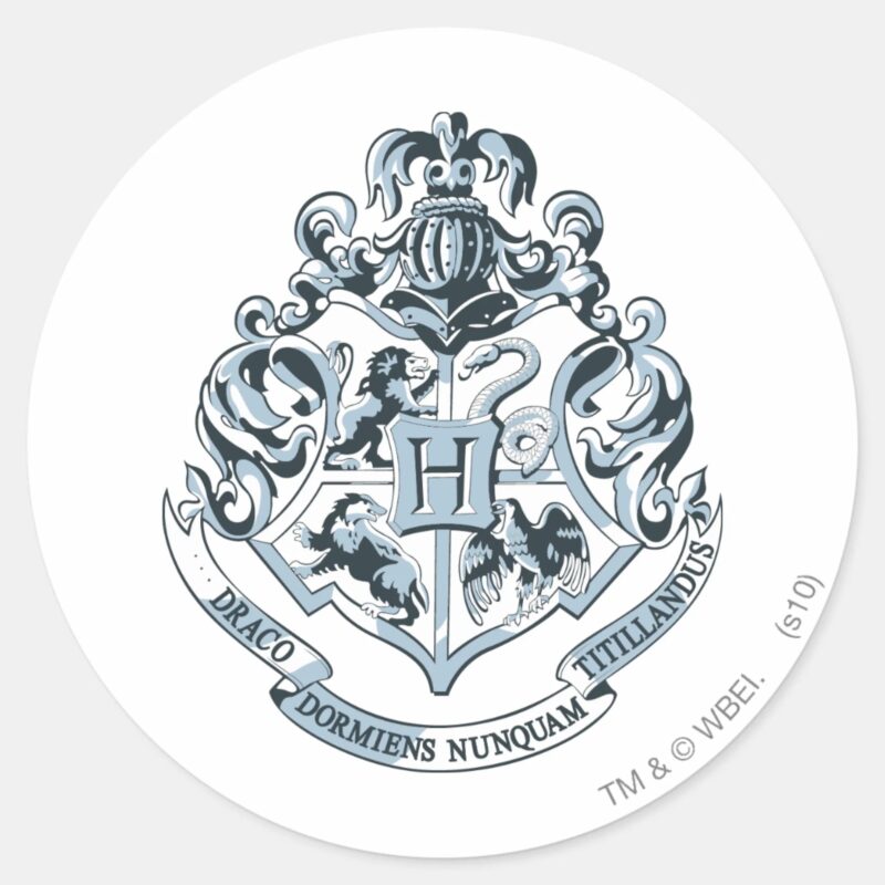 Harry Potter Hogwarts Crest Blue Classic Round Sticker Harry Potter Hogwarts Crest Blue Classic Round Sticker
