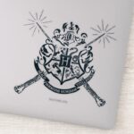Harry Potter Hogwarts Crossed Wands Crest Sticker