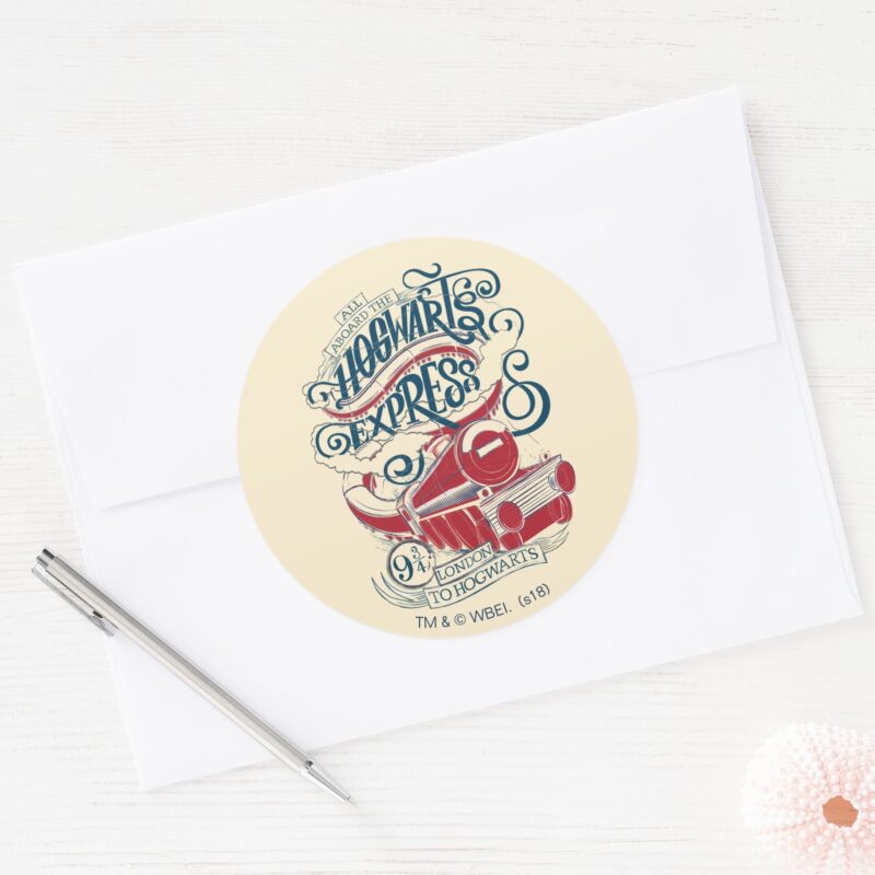 Harry Potter Hogwarts Express Typography Classic Round Sticker