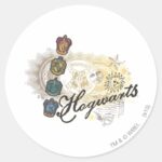 Harry Potter Hogwarts Houses Full Color Classic Round Sticker