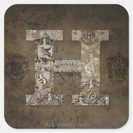 Harry Potter Hogwarts Monogram Square Sticker