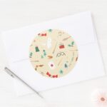 Harry Potter Holiday Icon Pattern Classic Round Sticker