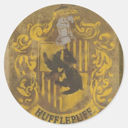 Harry Potter Hufflepuff Crest Spray Paint Classic Round Sticker