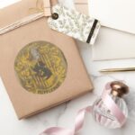 Harry Potter Hufflepuff Crest Spray Paint Classic Round Sticker