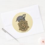 Harry Potter Hufflepuff Crest With Badger Classic Round Sticker