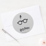 Harry Potter Lightning Scar And Glasses Classic Round Sticker