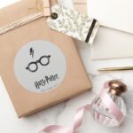 Harry Potter Lightning Scar And Glasses Classic Round Sticker