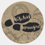 Harry Potter MISCHIEF MANAGED™ Map Footprints Classic Round Sticker