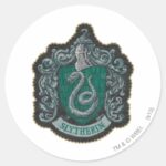 Harry Potter Retro Mighty Slytherin Crest Classic Round Sticker