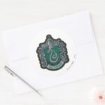 Harry Potter Retro Mighty Slytherin Crest Classic Round Sticker