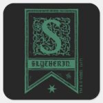 Harry Potter Slytherin Monogram Banner Square Sticker